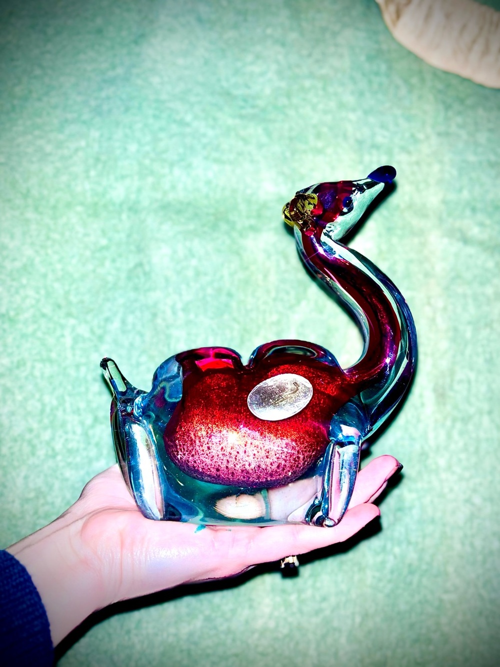 Vtg 1960s RARE Venetian JICo Sommerso Murano Glass Camel Figure